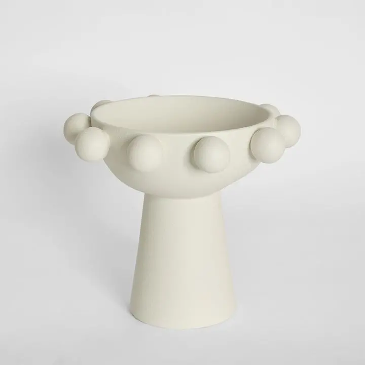 Glossy White Tiki Bowl – Handcrafted Ceramic Dish 1