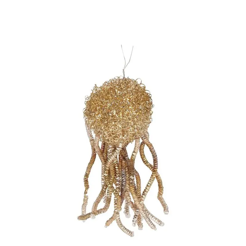 Gold Fuzzy Tassel Hanging Tree Ornament 1