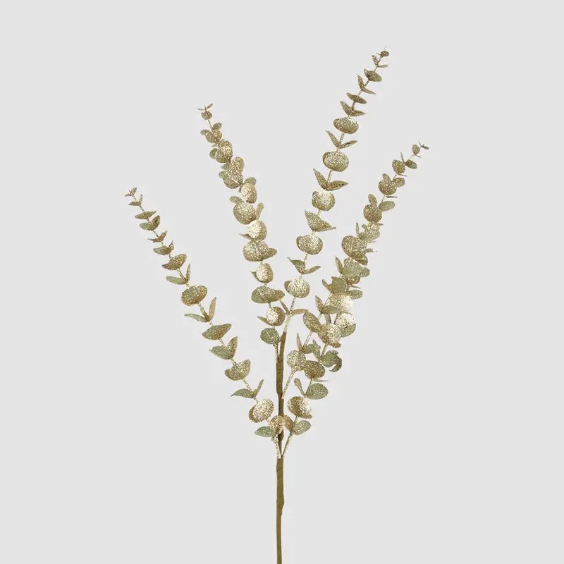 Gold Glitter Eucalyptus Spray Luxury Accent 1