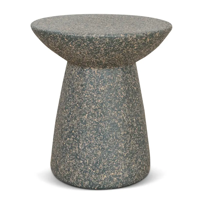 Green Fiberglass Side Table – 42Cm Round Accent Table 1