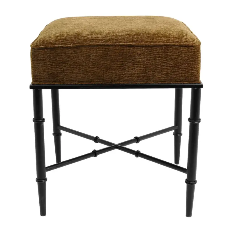 Hacienda Butterscotch Leather-Finish Iron Stool 1