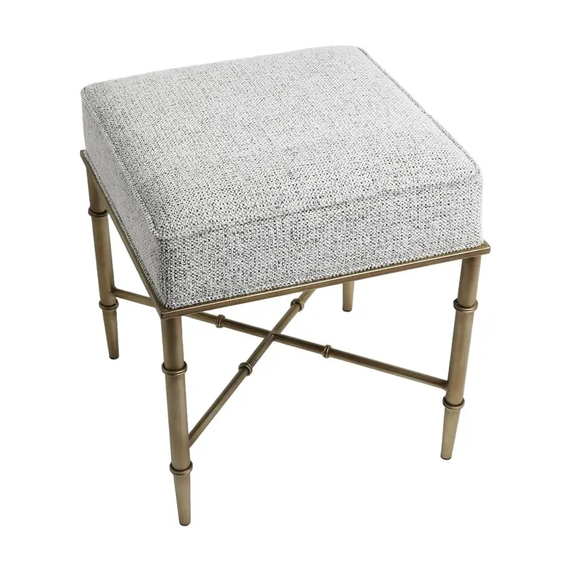 Hacienda Salt & Pepper Textured Iron Stool – Antique Gold Finish 1