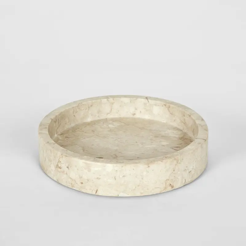 Hale Cream Marble Medium Bowl – Natural Veining 1