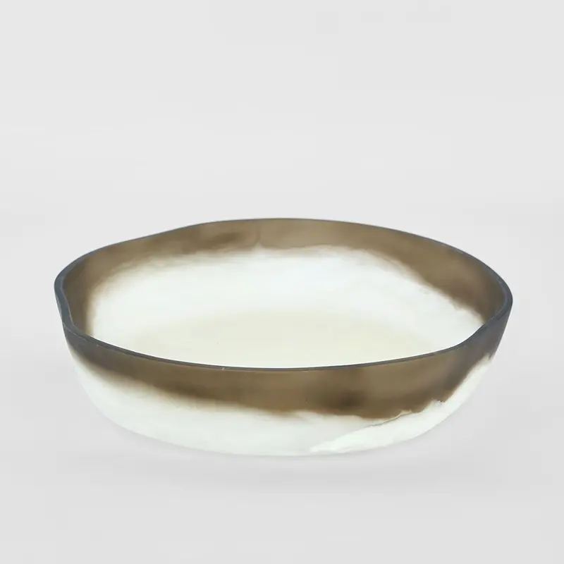 Halo Oversized Swirl Resin Black And White Bowl 1