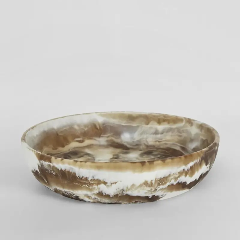 Halo Swirl Resin Serving Bowl – Large Size In Latte Tone 1