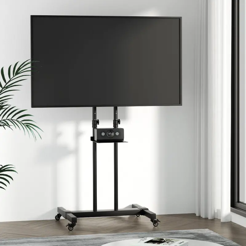 Heavy-Duty Rolling Tv Cart – Solid Trolley Mount For 23–65" Displays 1
