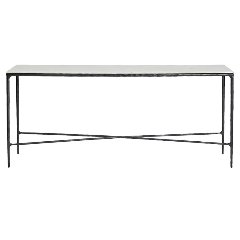 Heston Large Black Marble Console Table – Sleek Stone Top 1