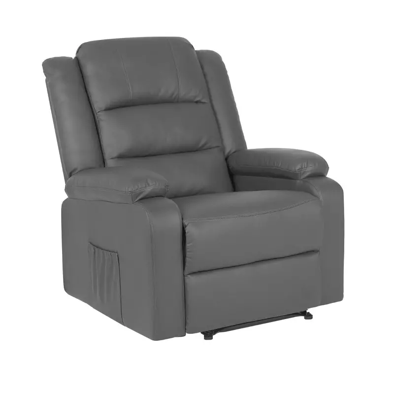 Home Recliner Armchair – Marlo Grey Pu Leather Lounge Sofa With Ergonomic Support 1