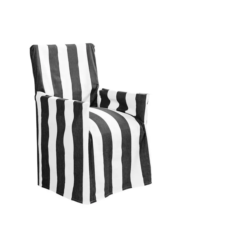 Idc Homewares Adjustable Director Chair Cover – Black And White Striped Cotton Fit For Executive Seating 1