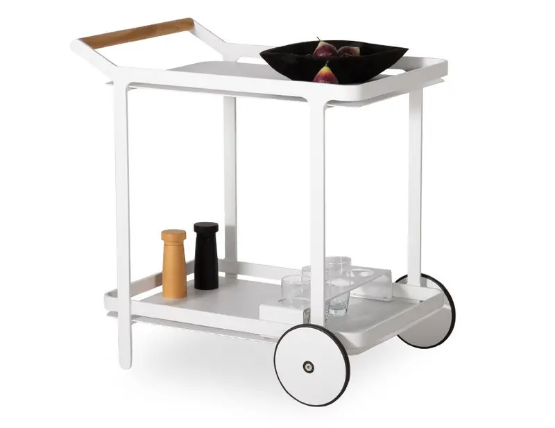 Imola Outdoor Bar Cart – Sleek White Powder-Coated Finish 1