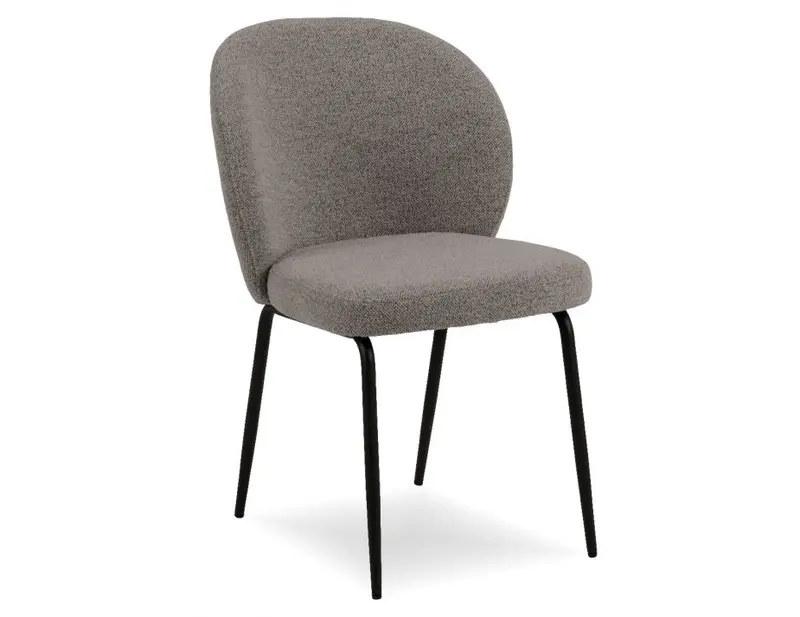 Iris Dining Chair – Black Legs, Soho Grey Fabric Seat 1