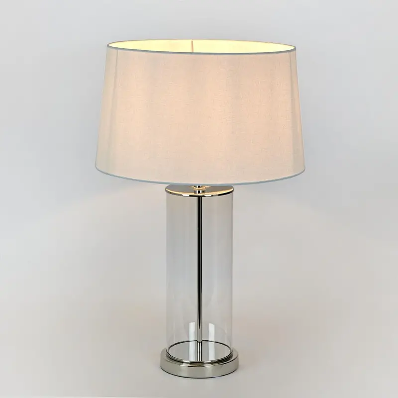 Iris Glass Table Lamp Base Only – Polished Nickel Stem & Foot 1