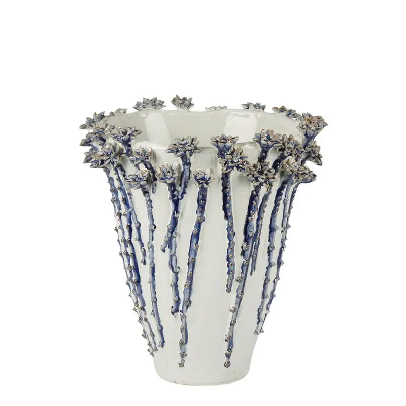 Jardin Medium-Sized Ceramic Vase In Soft Blue Glaze 1