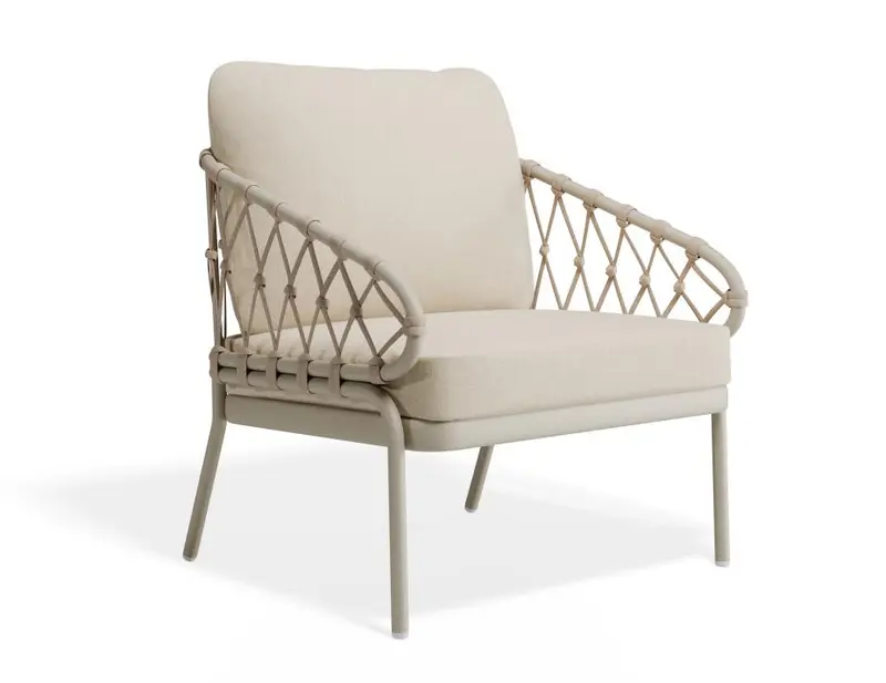 Kara Outdoor Lounge Chair – Single Seat, Latte Finish 1