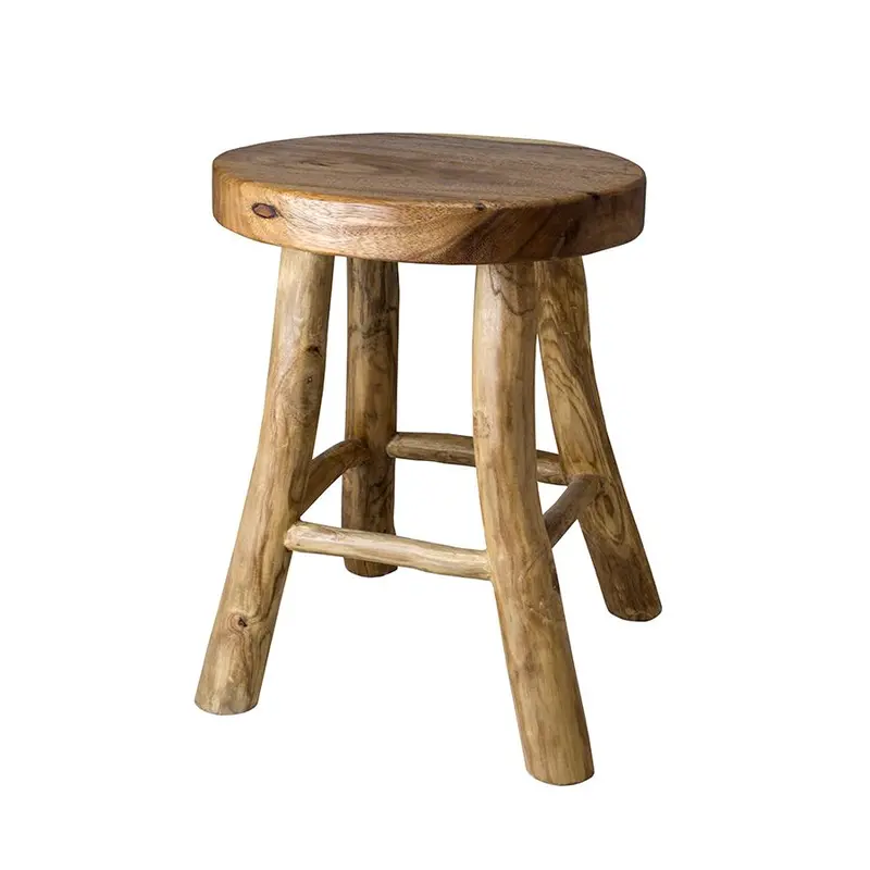 Lacquered Teak Stool – Compact Indoor/Outdoor Seating 1