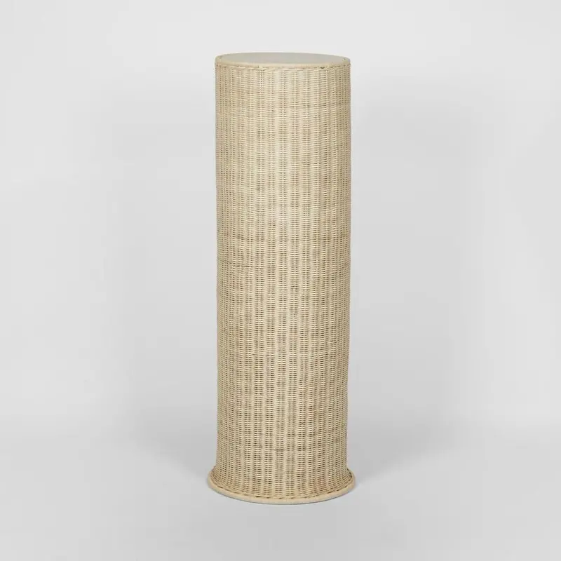 Large Belmont Rattan Display Plinth – Natural Woven Stand 1