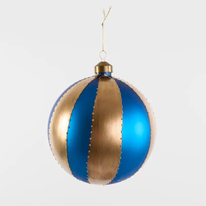 Large Blue-And-Gold Carnival Bauble 1