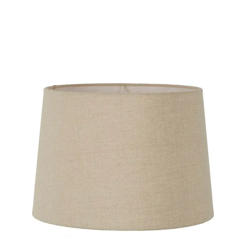 Large Dark Natural Linen Drum Lamp Shade 1