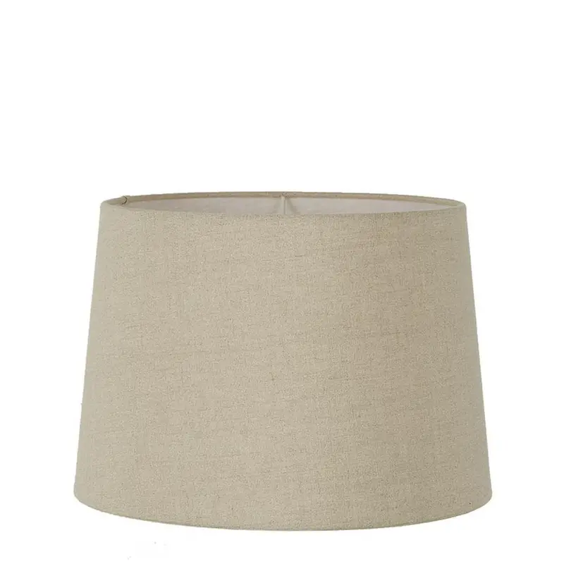 Large Dark Natural Linen Drum Lamp Shade 1
