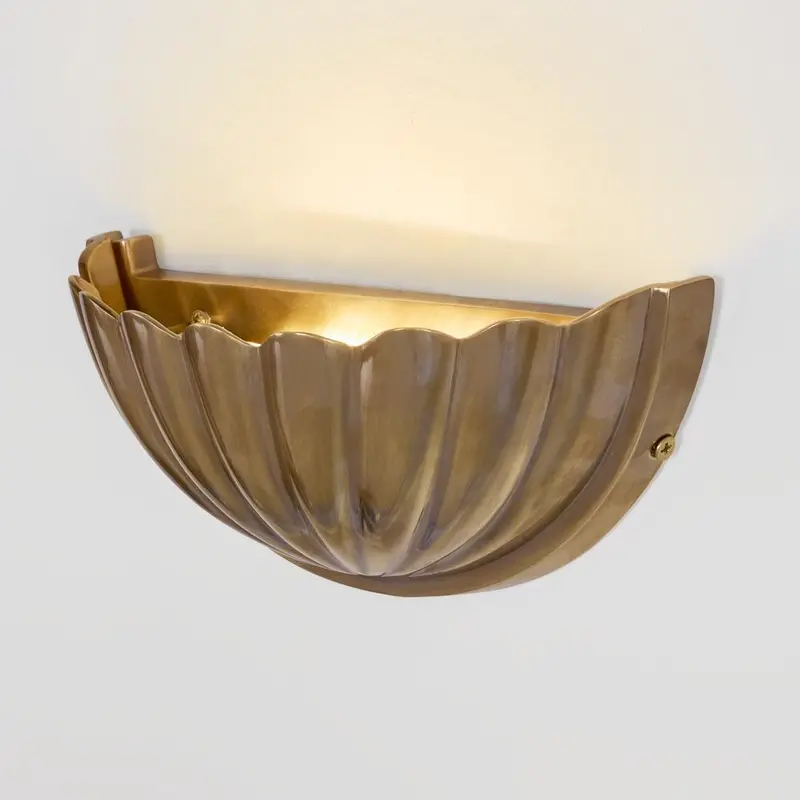 Large Half-Moon Shell Wall Sconce Light 1