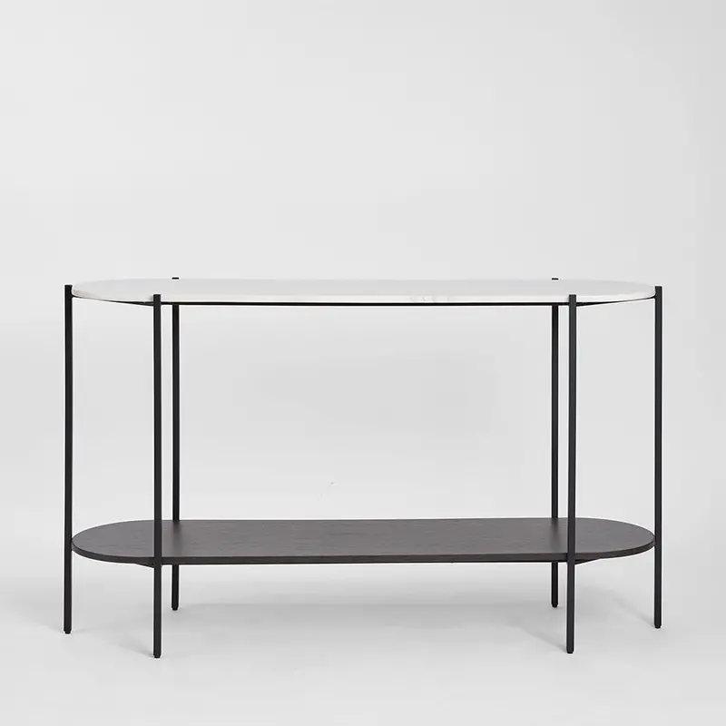 Large James Marble Console In Black And White Stone 1