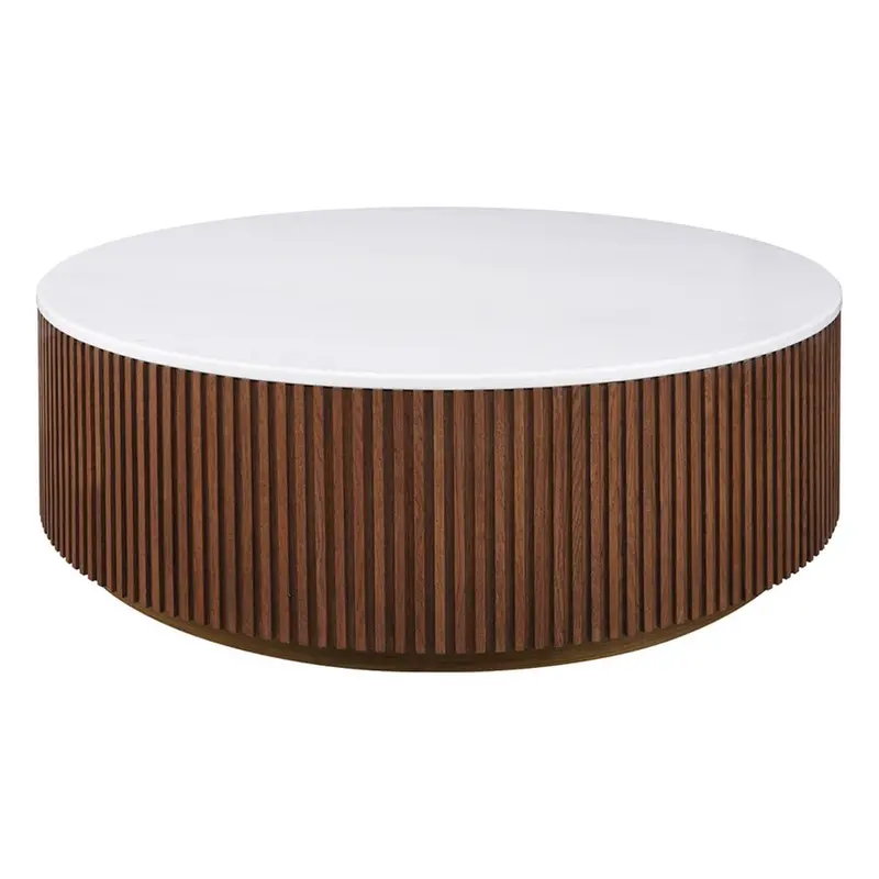 Large Walnut Mason Round Coffee Table 1