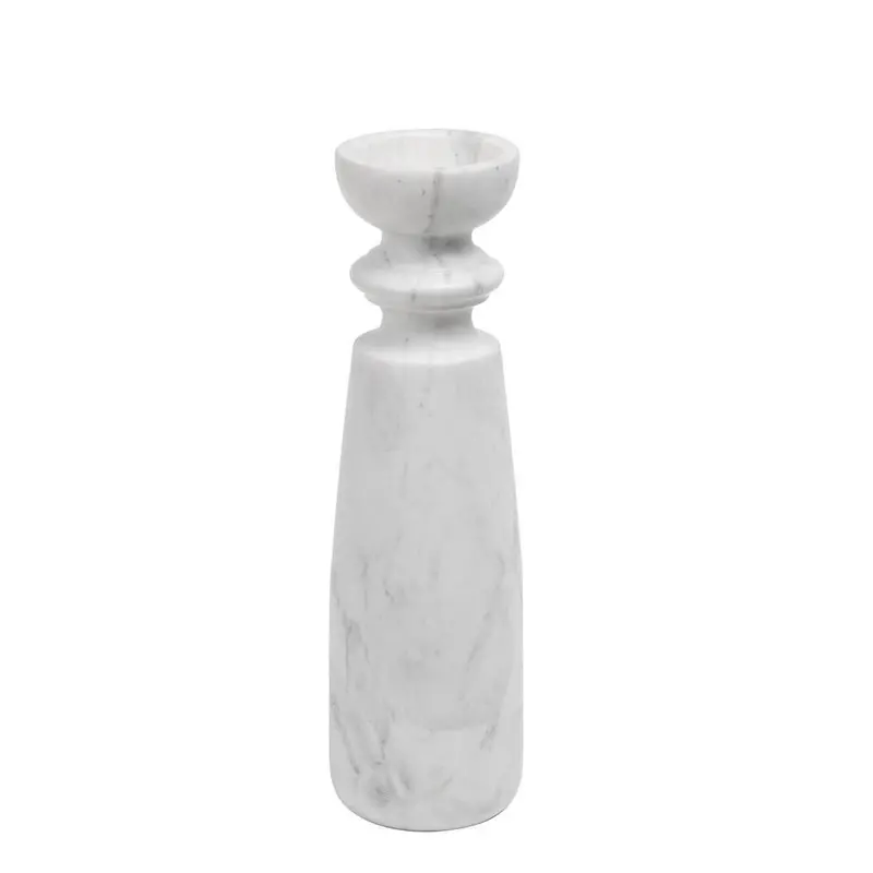 Large White Marble Candlestick – Santiago Collection 1
