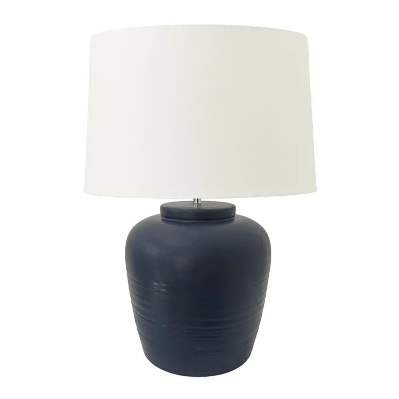 Levanzo Navy Table Lamp With Ceramic Base 1