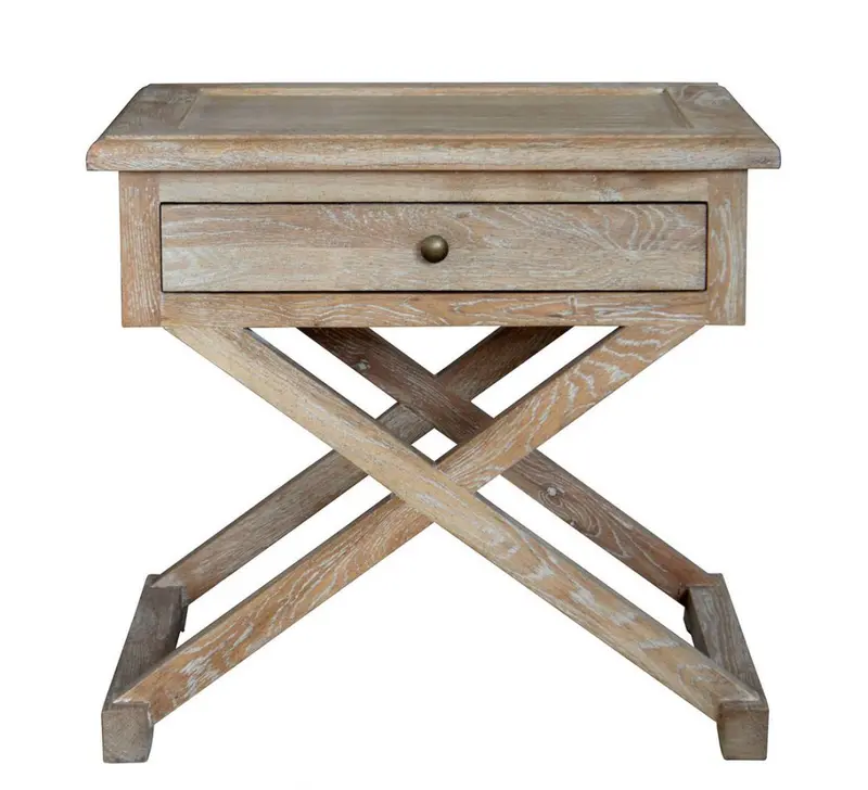 Levi Side Table With Whitewashed Oak Surface 1