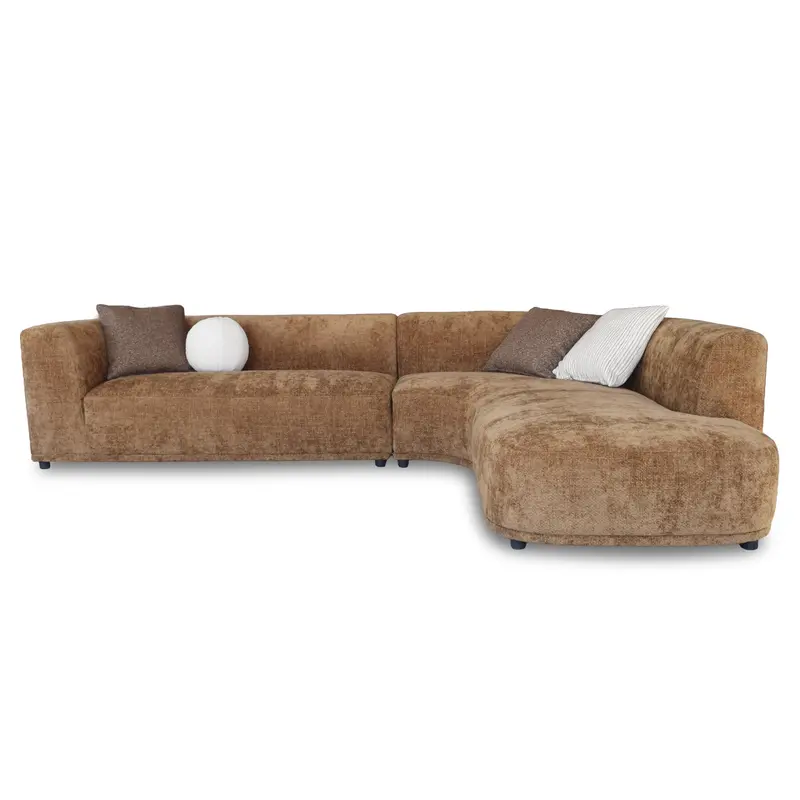Lila Nutmeg 4-Seater Right-Chaise Sofa 1
