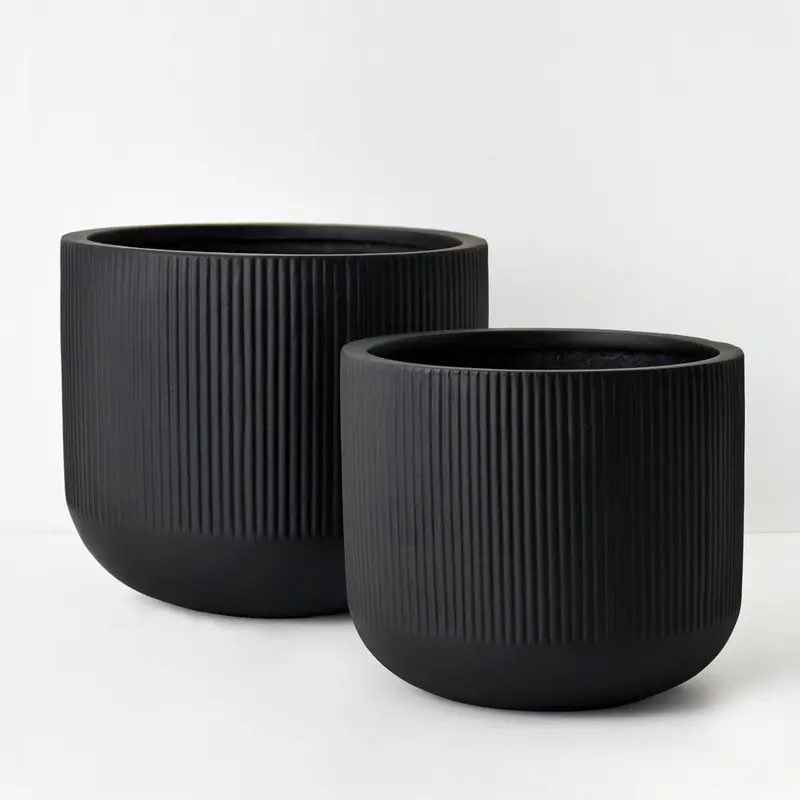 Linear Contemporary Pot Pair – Set Of 2 1
