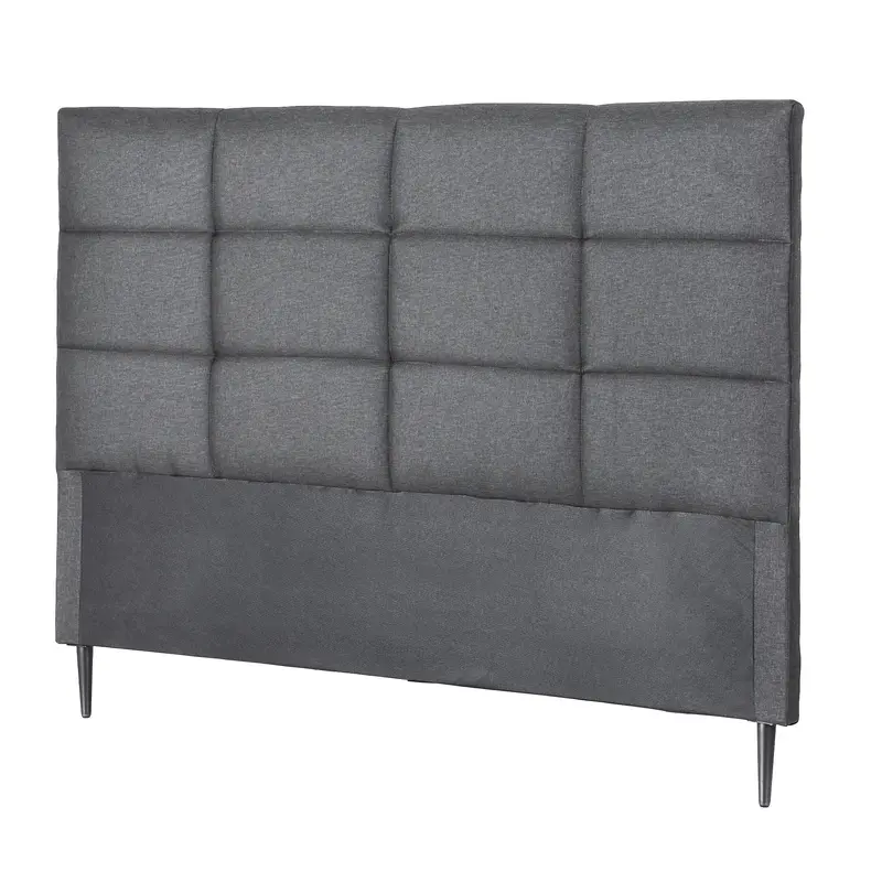 Linen-Finish Queen Bed Headboard – Soft Charcoal Grey Textured Panel 1