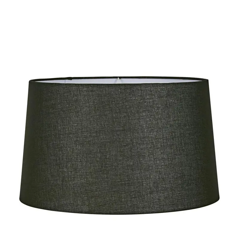 Linen Xl Drum Lamp Shade In Black 1
