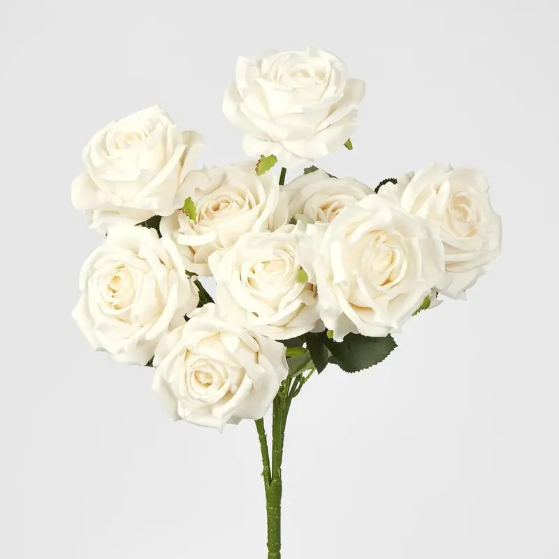 Lisa Rose Artificial Flower Bunch – 40Cm Natural Beige 1
