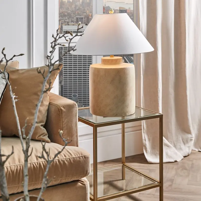Lisbon Ceramic Table Lamp With Fabric Shade 1