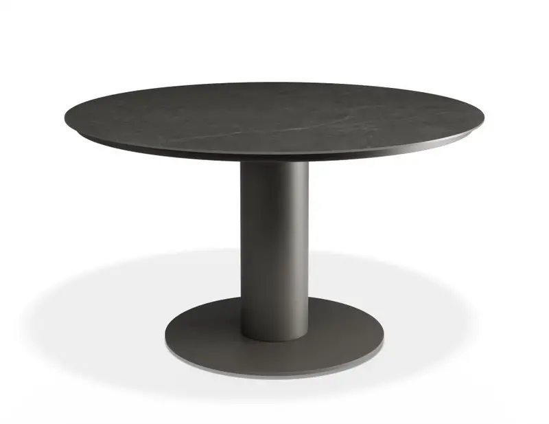 Loma Low Outdoor Dining Table – 120Cm, Charcoal Frame & Basalt Ceramic Top 1