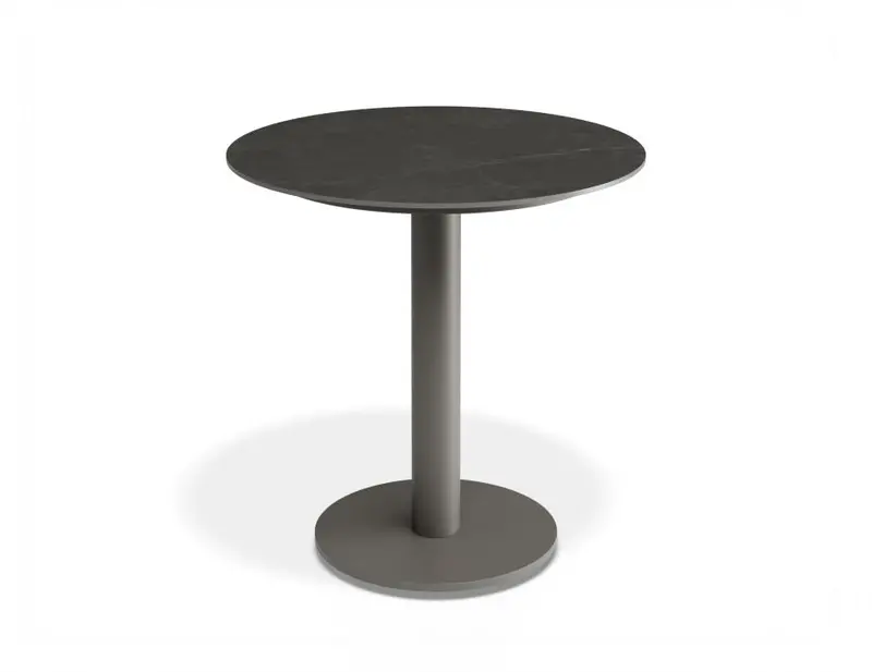 Loma Outdoor Side Table In Charcoal With Basalt Ceramic Top 1