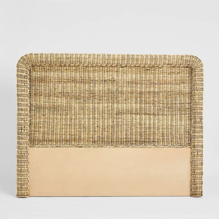Long Island Ks Rattan Upholstered Bedhead In Natural Fibre 1