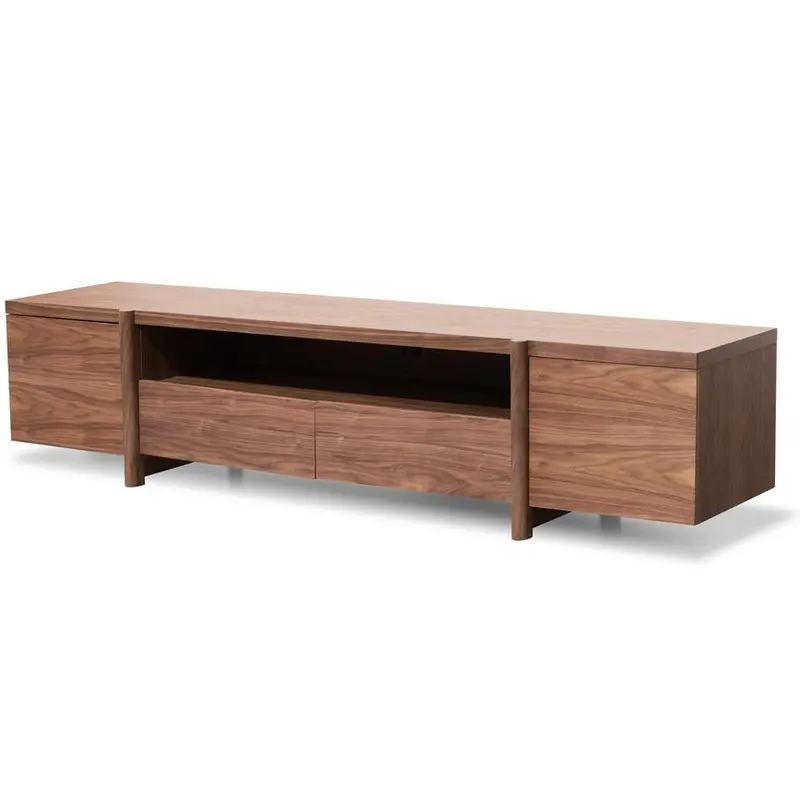 Lowline Walnut 2.1M Tv Unit With Timber Legs 1