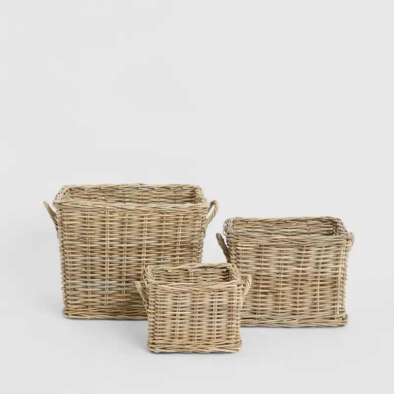 Luna Modular Storage Basket Set – Three-Piece Woven Collection 1