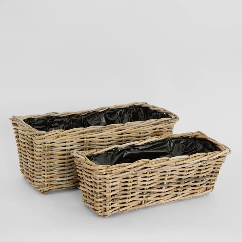 Luna Rectangular Woven Basket Set – Two-Piece Collection 1
