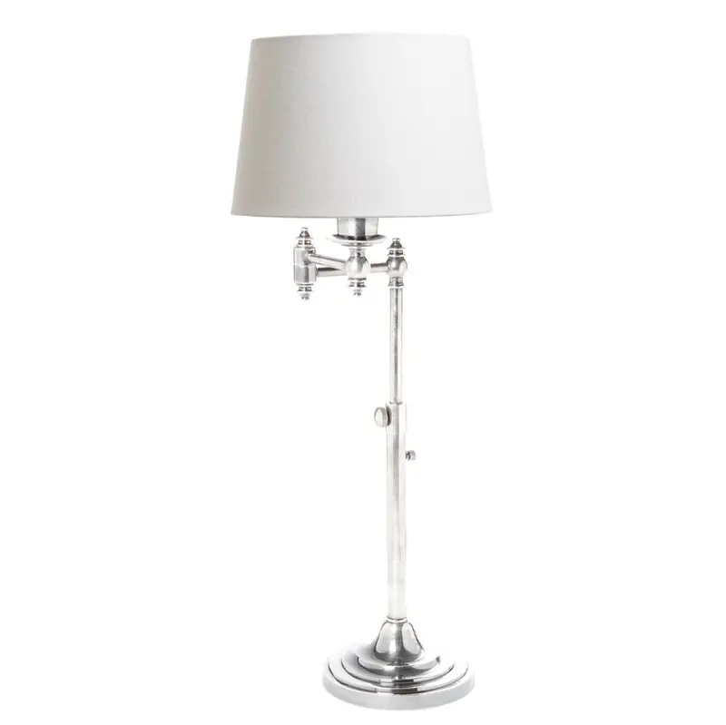 Macleay Adjustable Swing-Arm Table Lamp Base – Matte Silver Version 1