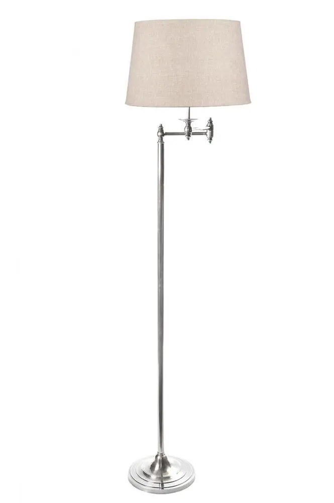 Macleay Floor Lamp Base Only – Antique Silver Finish 1
