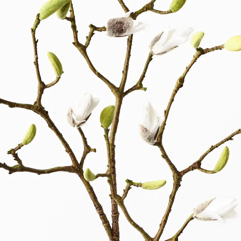 Magnolia Bud Artificial Spray – 12-Stem Bouquet 1