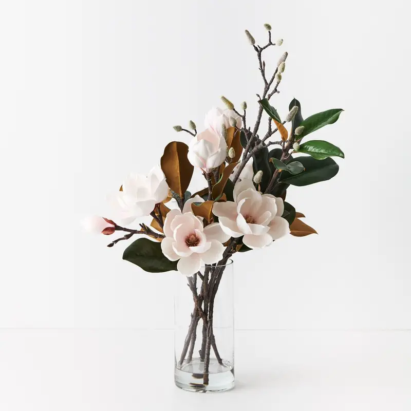 Magnolia Japanese Floral Arrangement In Display Vase 1