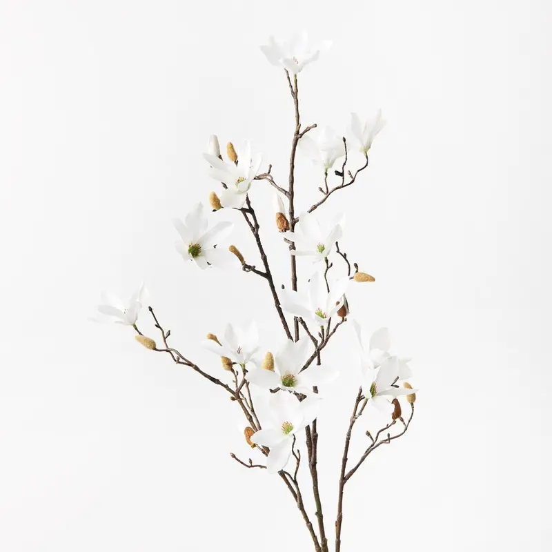 Magnolia Tree Branch Spray – 12-Stem Naturalistic Greenery Set 1