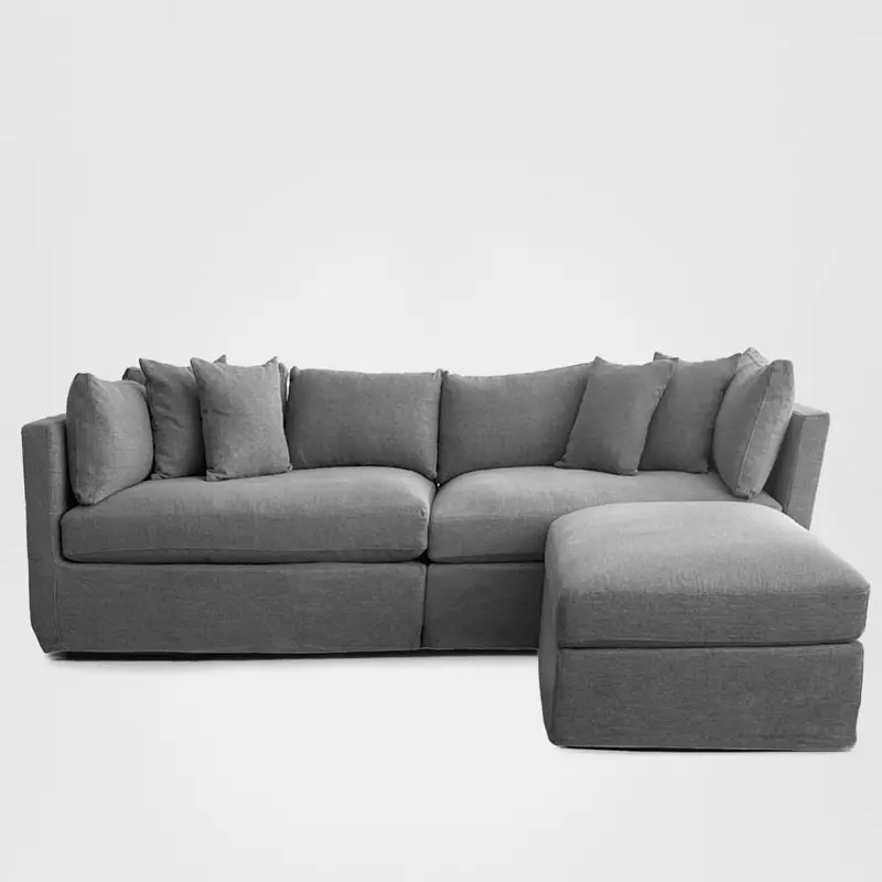 Marbella Modular 4-Seater Sofa With Reversible Ottoman Chaise – Storm Grey 1