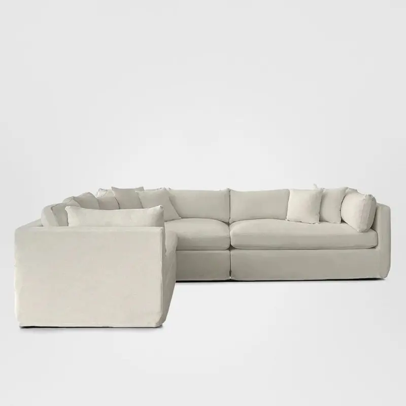Marbella Modular Sofa In Ivory – Left-Facing Configuration 1