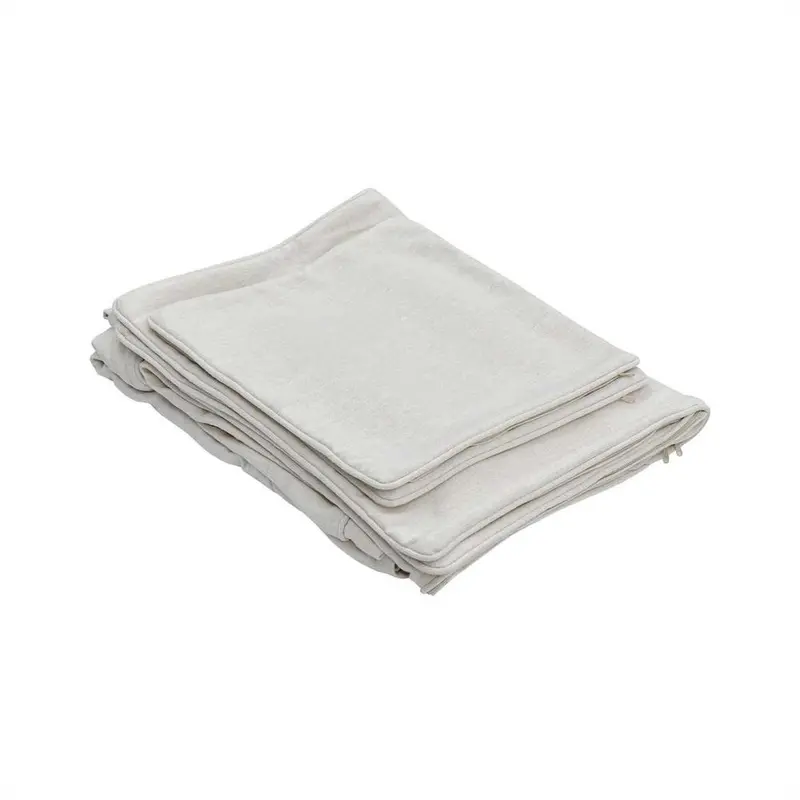 Marbella Ottoman Slipcover In Ivory Linen-Blend Fabric 1