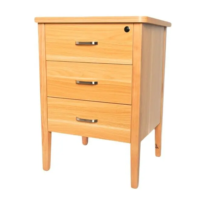 Marigold Economy Bedside Table With 3 Drawers And Secure Top Locking Compartment 1